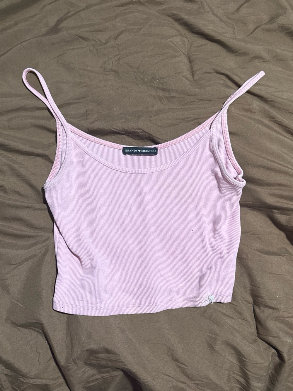 Brandy Melville Light Pink Ribbed Spaghetti Strap Cami